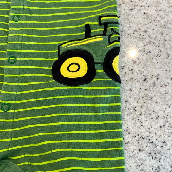 John Deere Tractor Green Striped Kids One Piece romper 9/12 months - Picture 3 of 7
